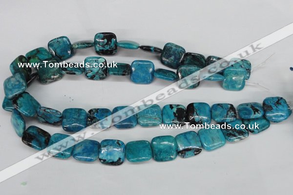 CCO187 15.5 inches 22*22mm square dyed natural chrysotine beads