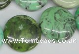 CCO34 15.5 inches 25mm flat round natural chrysotine beads