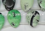 CCO49 Top-drilled 18*25mm flat teardrop natural chrysotine beads