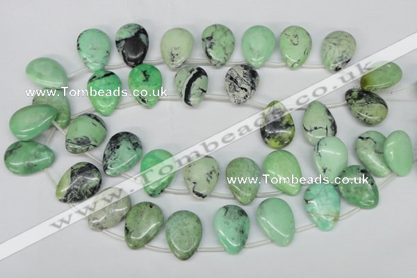 CCO49 Top-drilled 18*25mm flat teardrop natural chrysotine beads