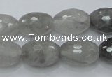 CCQ100 15.5 inches 13*18mm faceted rice cloudy quartz beads