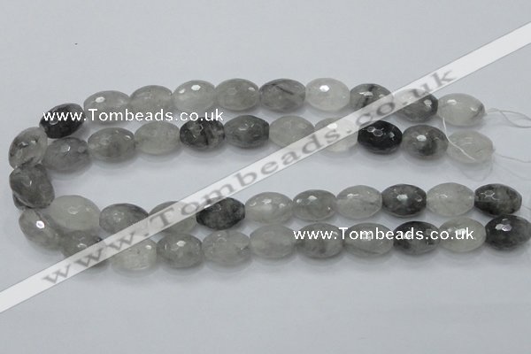 CCQ100 15.5 inches 13*18mm faceted rice cloudy quartz beads