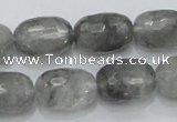 CCQ101 15.5 inches faceted egg-shaped 13*17mm cloudy quartz beads