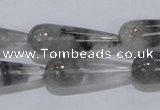 CCQ105 15.5 inches 10*30mm teardrop cloudy quartz beads wholesale