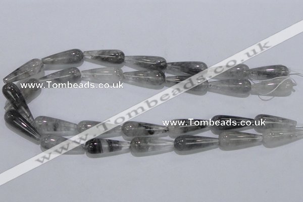 CCQ105 15.5 inches 10*30mm teardrop cloudy quartz beads wholesale