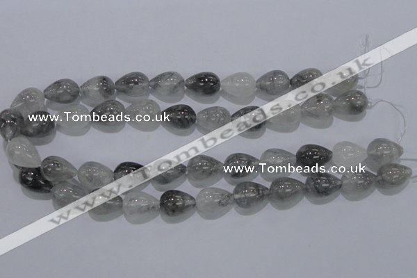 CCQ106 15.5 inches 13*18mm teardrop cloudy quartz beads wholesale