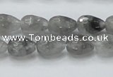 CCQ108 15.5 inches 10*14mm faceted teardrop cloudy quartz beads