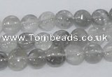 CCQ115 15.5 inches 8mm coin cloudy quartz beads wholesale