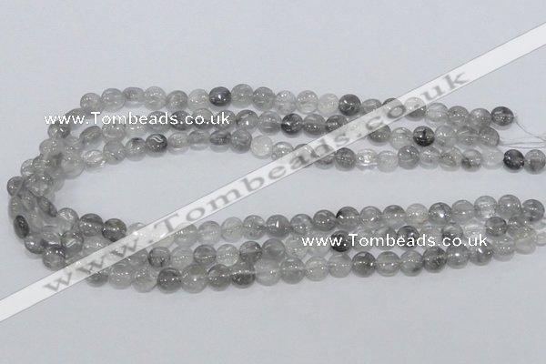 CCQ115 15.5 inches 8mm coin cloudy quartz beads wholesale