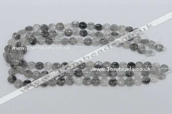 CCQ116 15.5 inches 10mm coin cloudy quartz beads wholesale