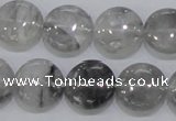 CCQ118 15.5 inches 15mm coin cloudy quartz beads wholesale