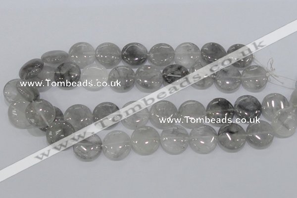 CCQ120 15.5 inches 20mm coin cloudy quartz beads wholesale