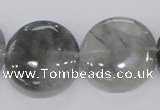 CCQ121 15.5 inches 25mm coin cloudy quartz beads wholesale