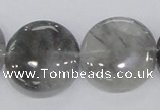 CCQ121 15.5 inches 25mm coin cloudy quartz beads wholesale