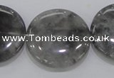 CCQ122 15.5 inches 35mm coin cloudy quartz beads wholesale