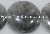 CCQ124 15.5 inches 50mm coin cloudy quartz beads wholesale