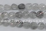 CCQ125 15.5 inches 8mm twisted coin cloudy quartz beads wholesale