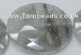 CCQ142 15.5 inches 50mm faceted coin cloudy quartz beads wholesale