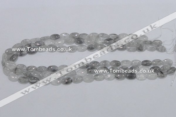 CCQ144 15.5 inches 8*12mm oval cloudy quartz beads wholesale