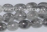 CCQ145 15.5 inches 10*14mm oval cloudy quartz beads wholesale