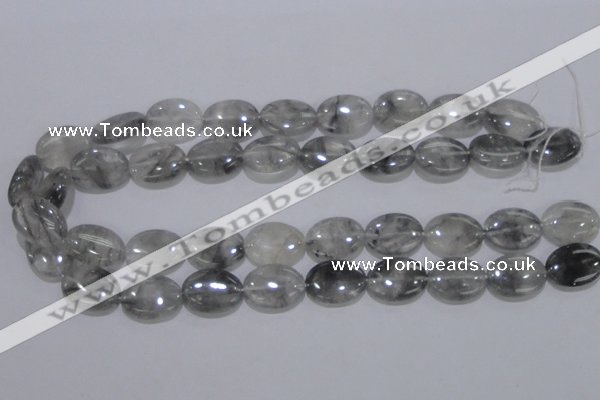 CCQ147 15.5 inches 15*20mm oval cloudy quartz beads wholesale