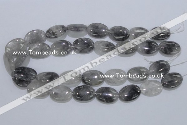 CCQ148 15.5 inches 18*25mm oval cloudy quartz beads wholesale