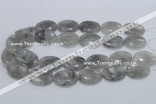 CCQ149 15.5 inches 22*30mm oval cloudy quartz beads wholesale