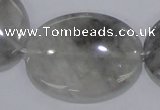 CCQ150 15.5 inches 30*40mm oval cloudy quartz beads wholesale