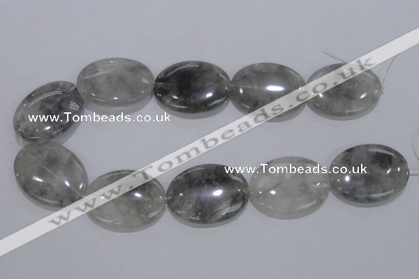 CCQ150 15.5 inches 30*40mm oval cloudy quartz beads wholesale