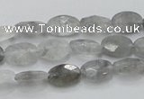 CCQ152 15.5 inches 8*12mm faceted oval cloudy quartz beads wholesale