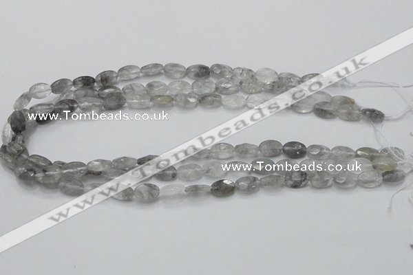 CCQ152 15.5 inches 8*12mm faceted oval cloudy quartz beads wholesale