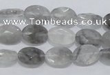 CCQ153 15.5 inches 10*14mm faceted oval cloudy quartz beads wholesale