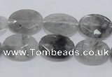 CCQ154 15.5 inches 13*18mm faceted oval cloudy quartz beads wholesale