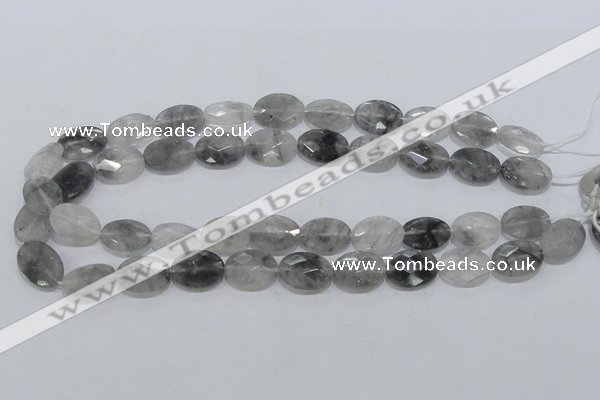 CCQ154 15.5 inches 13*18mm faceted oval cloudy quartz beads wholesale