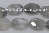 CCQ155 15.5 inches 15*20mm faceted oval cloudy quartz beads wholesale