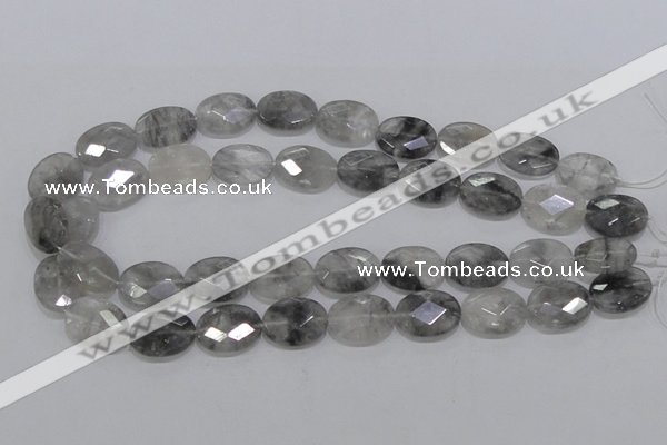 CCQ155 15.5 inches 15*20mm faceted oval cloudy quartz beads wholesale