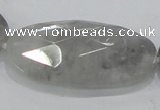 CCQ159 15.5 inches 25*50mm faceted oval cloudy quartz beads wholesale