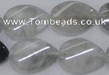 CCQ170 15.5 inches 18*25mm twisted flat teardrop cloudy quartz beads