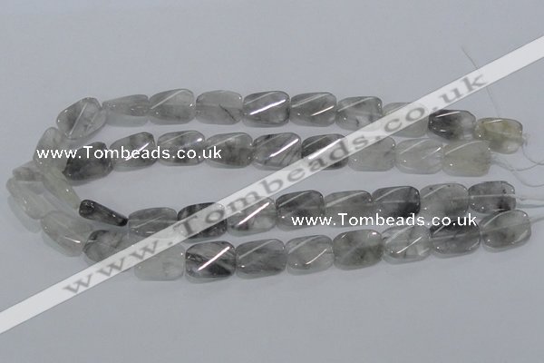 CCQ181 15.5 inches 13*19mm twisted rectangle cloudy quartz beads