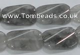CCQ182 15.5 inches 18*25mm twisted rectangle cloudy quartz beads