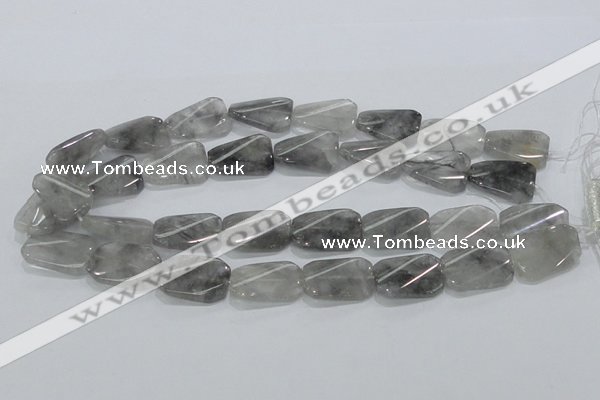 CCQ182 15.5 inches 18*25mm twisted rectangle cloudy quartz beads