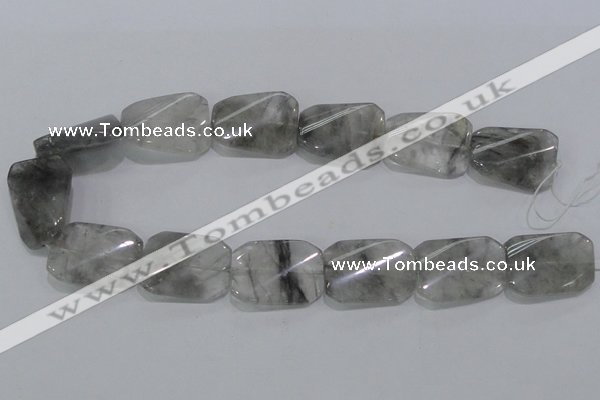 CCQ183 15.5 inches 24*30mm twisted rectangle cloudy quartz beads