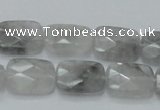 CCQ187 15.5 inches 14*18mm faceted rectangle cloudy quartz beads