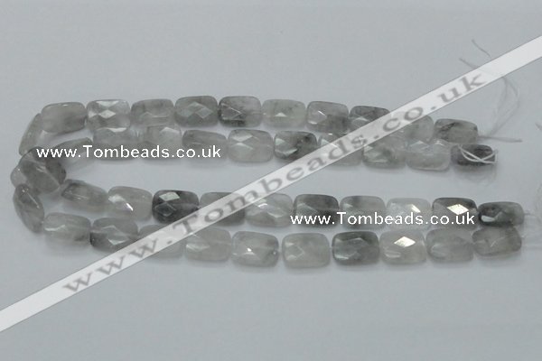 CCQ187 15.5 inches 14*18mm faceted rectangle cloudy quartz beads