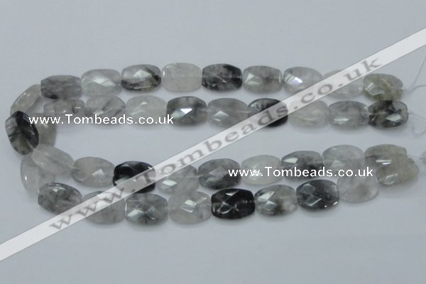 CCQ188 15.5 inches 15*20mm faceted rectangle cloudy quartz beads