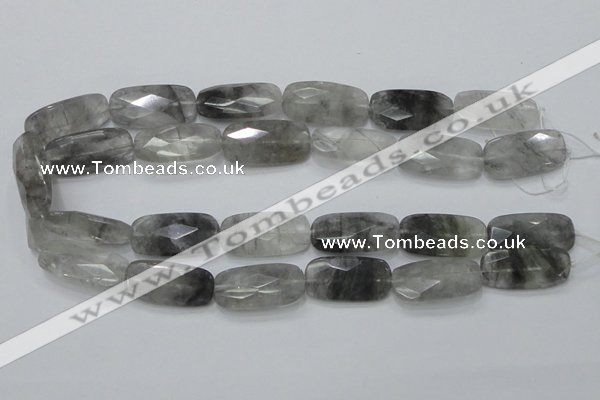 CCQ190 15.5 inches 15*30mm faceted rectangle cloudy quartz beads