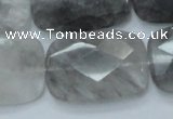 CCQ191 15.5 inches 20*30mm faceted rectangle cloudy quartz beads