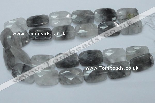 CCQ191 15.5 inches 20*30mm faceted rectangle cloudy quartz beads