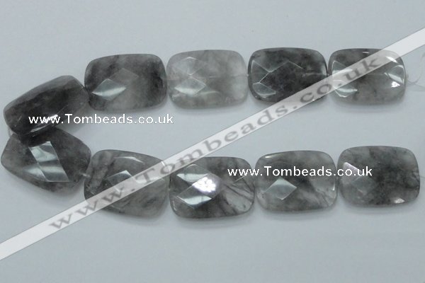 CCQ192 15.5 inches 30*40mm faceted rectangle cloudy quartz beads