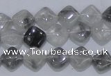 CCQ203 15.5 inches 10*10mm diamond cloudy quartz beads wholesale